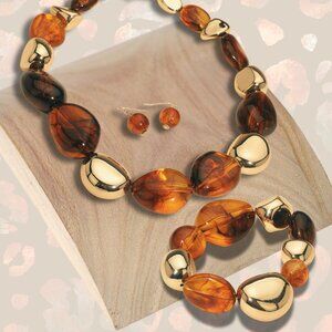 Molten Muse Bold Bauble Necklace, Earrings & Bracelet Bundle $74 Value NEW